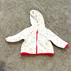 Carter's White Jacket with Pink Trim and Colorful Dots